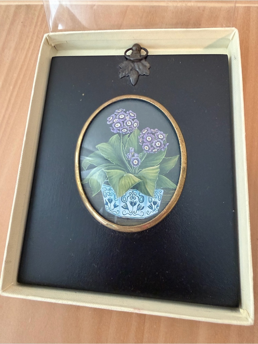 Vintage Brookpace Fine Art England Oval Floral Picture